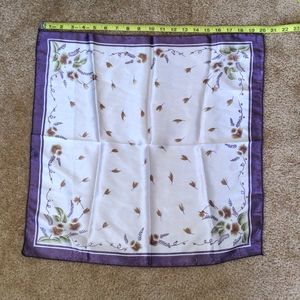 Silk Handkerchief, purple light pink, brown 20x20